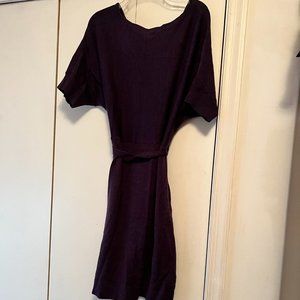 NWOT! The Limited Purple Wool Cowlneck Belted Sweater Dress - Size L